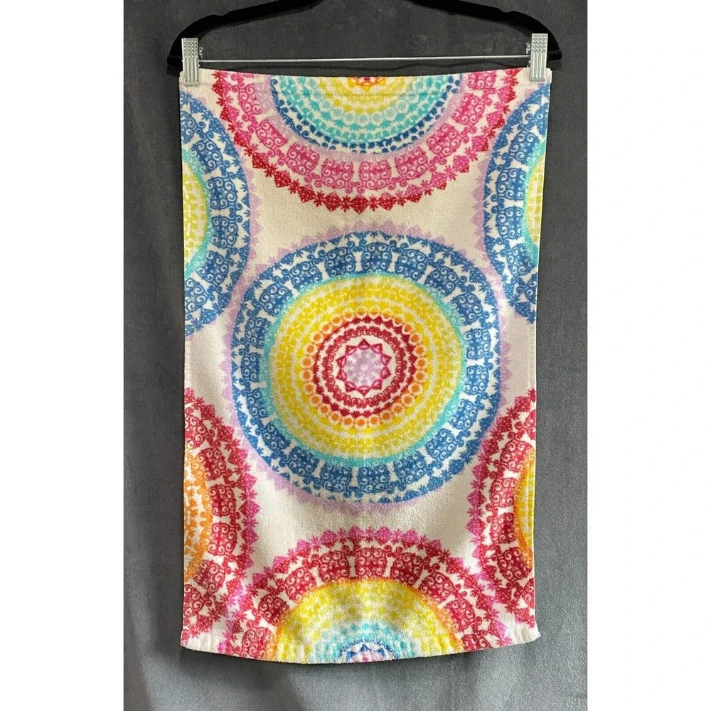 Kassa Fina Home Collection Rainbow Mandala Hand Towel #4